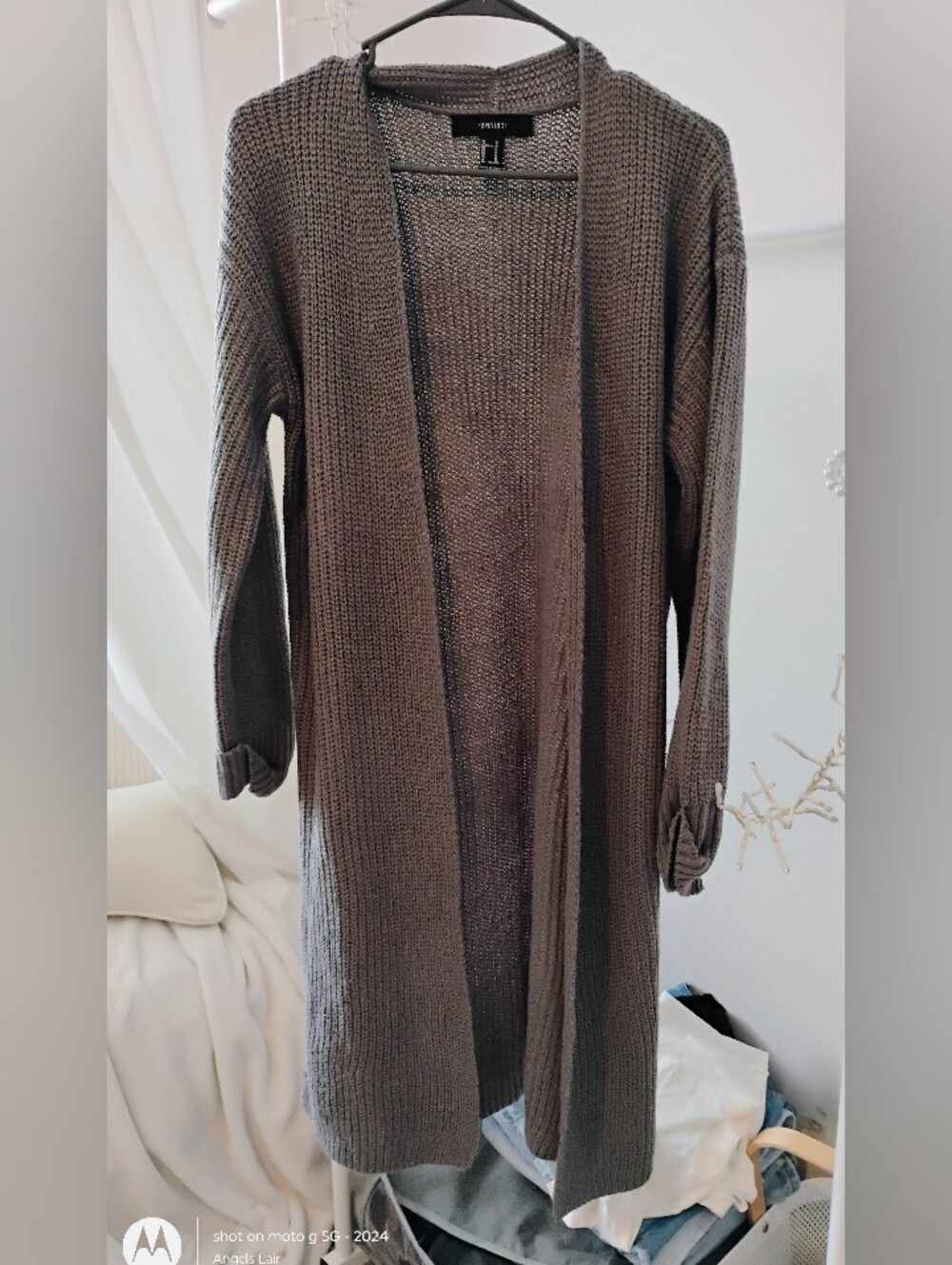 Forever 21 Long Open-Front Knit Cardigan - M